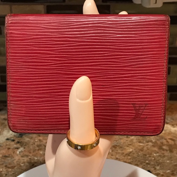 Louis Vuitton Red Epi Card/ID Holder Wallet ππ₯β€οΈ - Picture 3 of 17